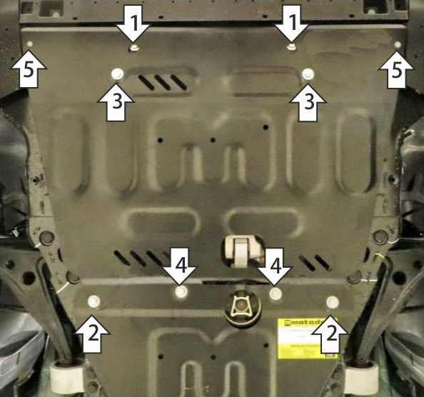 Защита АвтоСтандарт для картера и КПП GAC GS8 2023-2026. Артикул 57802