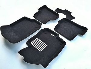 Коврики текстильные Euromat 3D Lux для салона Volkswagen Golf VI 2009-2012. ЧЕРНЫЕ. Артикул EM3D-004502