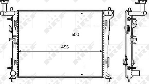 Радиатор охлаждения двигателя NRF для Kia Ceed I 2006-2012. Артикул 58462