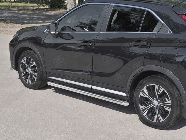 Защита порогов RusStal труба d63 (вариант 1) для Mitsubishi Eclipse Cross 2018-2026. Артикул MET-0030481