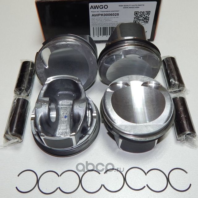 4 шт. порш., кольца, пальцы 0,25 (комплект) AWPK0006025 (Awgo) Awgo. Артикул AWPK0006025