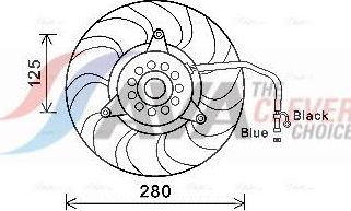 Вентилятор радиатора двигателя AVA для Audi S6 I (C4) 1994-1997. Артикул AI7503