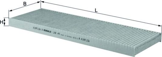 Салонный фильтр Mahle. Артикул LAK 49
