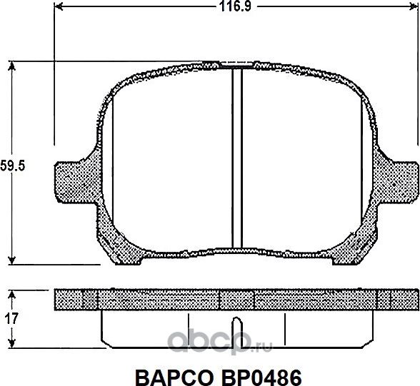 Колодки тормозные дисковые BP0486 передние, комплект, (Bapco) Bapco. Артикул BP0486
