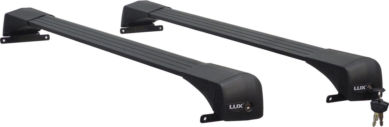 Багажник на крышу LUX Bridge на штатные места для Chevrolet TrailBlazer II 2012-2016 (Крыловидные дуги Черные). Артикул 792627-792818-793259