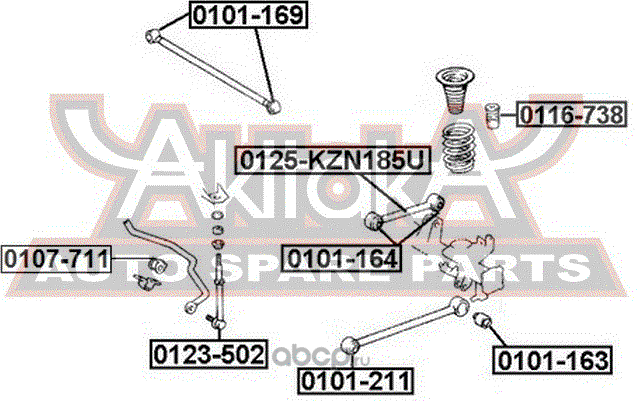 Сайлентблок заднего рычага подвески Asva. Артикул 0101-211