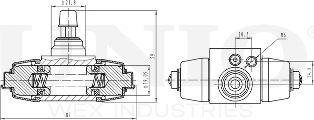 Цилиндр тормозной рабочий (Unio). Артикул BRC-20508