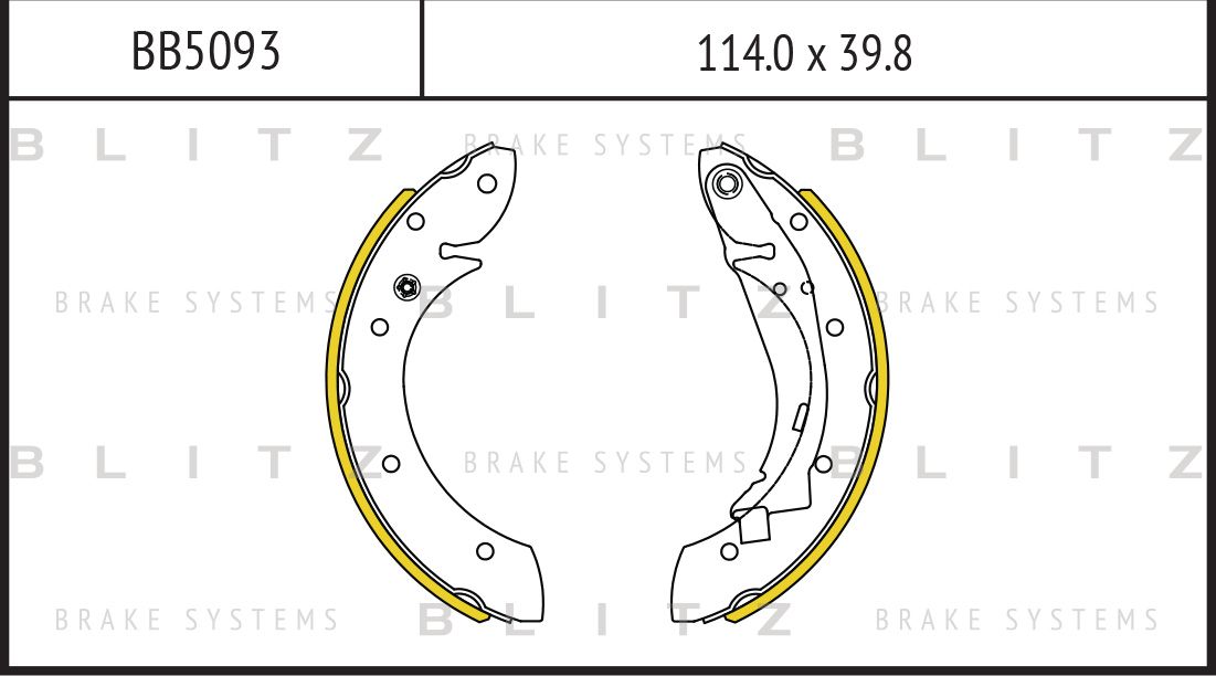Колодки тормозные барабанные (Blitz). Артикул BB5093