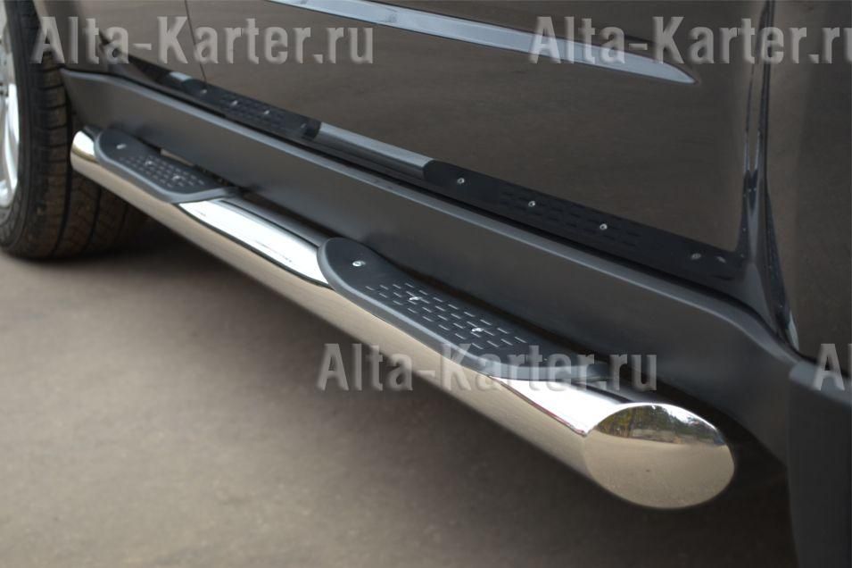 Защита порогов RusStal труба d76 с накладками (вариант 1) для Honda CR-V III 2009-2012. Артикул HNT-000229/1