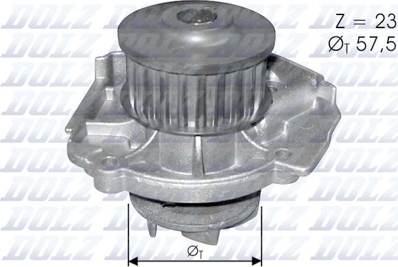 Помпа (водяной насос) Dolz для Fiat Marea 1998-1999. Артикул S219