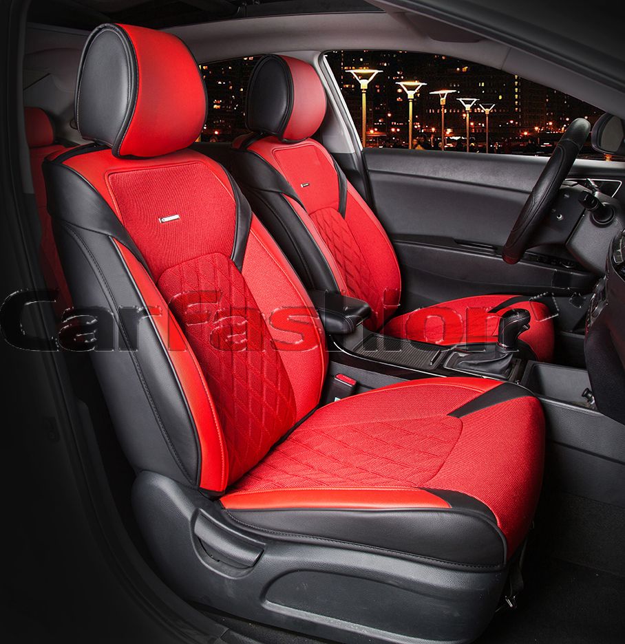 Накидки универсальные CarFashion Sting на переднее сидения авто, цвет Черный/Красный. Артикул 21957