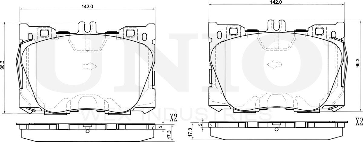 Колодки тормозные дисковые, комплект (Unio). Артикул BRP-20256
