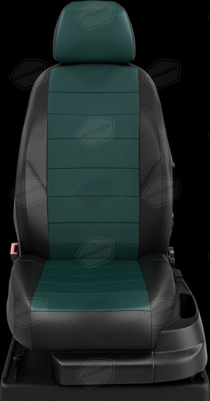 Чехлы Автолидер на сидения для Kia Rio IV + X-Line хэтчбек 2017-2023, цвет Зелёный/Чёрный. Артикул KA15-0308-EC34