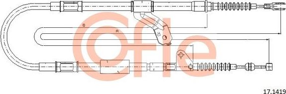 Трос ручника (тросик ручного тормоза) Cofle. Артикул 92.17.1419