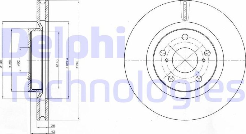 Тормозной диск Delphi. Артикул BG4192