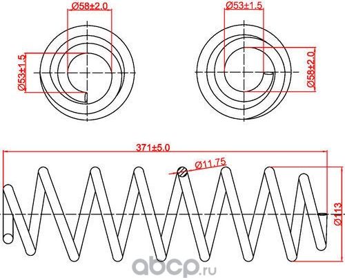 Пружина задней подвески Skoda Octavia, Skoda Yeti, VW Golf Plus, Golf V, VI, Jet (Zikmar). Артикул Z48022R