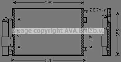 Радиатор кондиционера (конденсатор) AVA (алюминий). Артикул RTA5275D