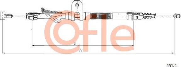 Трос ручника (тросик ручного тормоза) Cofle. Артикул 92.451.2