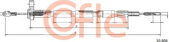 Трос ручника (тросик ручного тормоза) Cofle задний правый/левый для Volvo 260 Series 1974-1982. Артикул 92.10.806