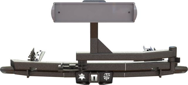 Бампер силовой STC задний для Mitsubishi Pajero Sport III 2015-2021 Облегченный c квадратом под фаркоп, кронштейном крепления запасного колеса по центру и кронштейном крепления гос номера. Артикул STC-MPS3-BRR-C2