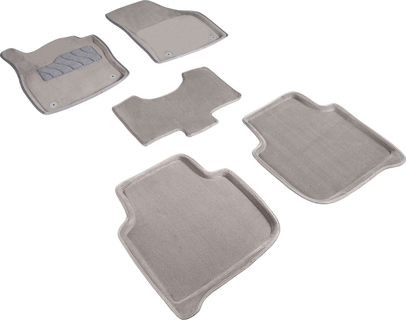 Коврики Seintex 3D ворсовые для салона Skoda Kodiaq 5 мест 2017-2026 СЕРЫЕ. Артикул 93872