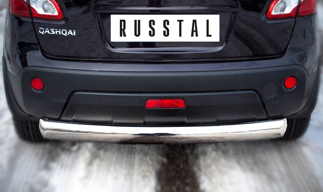Защита RusStal заднего бампера d76 (дуга) для Nissan Qashqai I 2010-2013. Артикул QNZ-000779