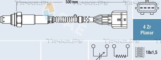 Лямбда-зонд (кислородный датчик) FAE для Renault Scenic III 2009-2016. Артикул 77492