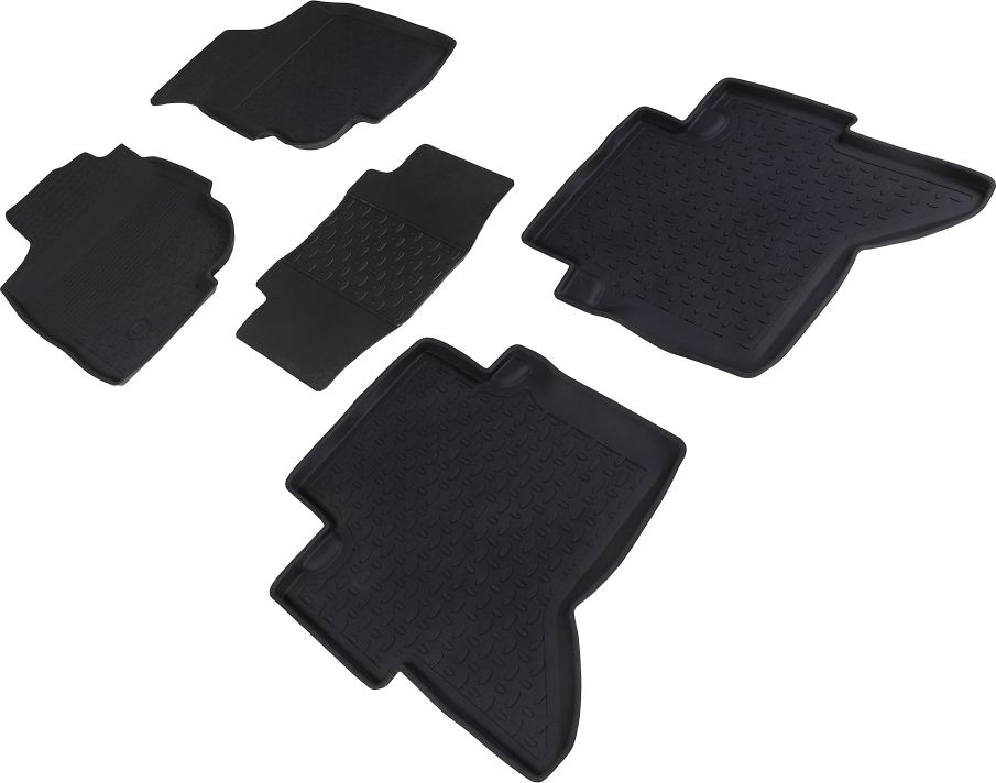 Коврики резиновые Seintex с высоким бортиком для салона Toyota Hilux VII 2011-2015. Артикул 83398