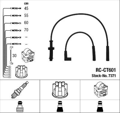 Высоковольтные провода (провода зажигания) (комплект) NGK для Citroen BX 1982-1993. Артикул 7371