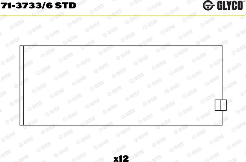 Вкладыши шатунные Glyco для Citroen XM II 1994-2000. Артикул 71-3733/6 STD
