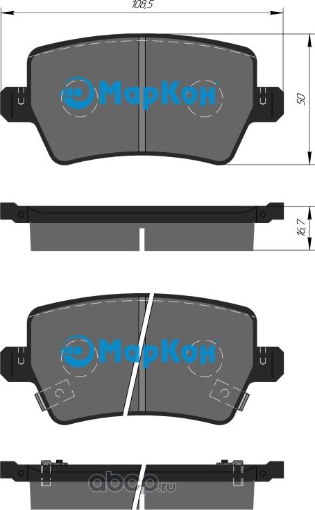 Колодки тормозные дисковые задние к-т с мех. индикатором износа Exeed TXL (Markon). Артикул 510402167