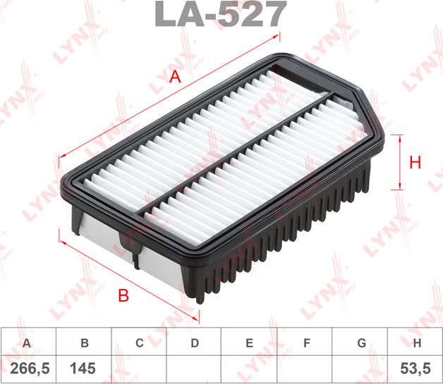 Воздушный фильтр LYNXauto. Артикул LA-527