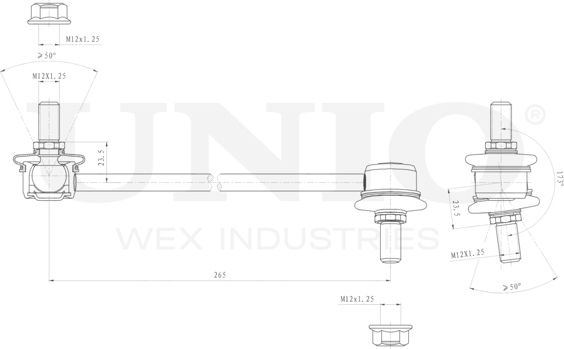 Тяга/стойка стабилизатора (Unio). Артикул SSP-50160