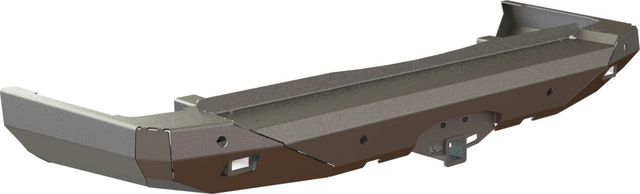 Бампер силовой задний STC тип Revo для Toyota Land Cruiser 200 2015-2021 с квадратом под фаркоп и фарами заднего хода. Артикул STC-TLC200/15-BRR-L3