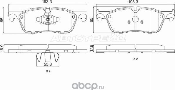 Колодки тормозные RR RANGE ROVER VELAR 17-JAGUAR (SAT). Артикул STT4N13434