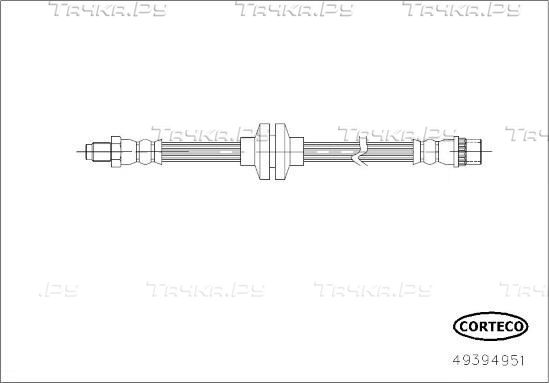 Тормозной шланг Corteco передний для Renault ZOE I 2012-2026. Артикул 49394951