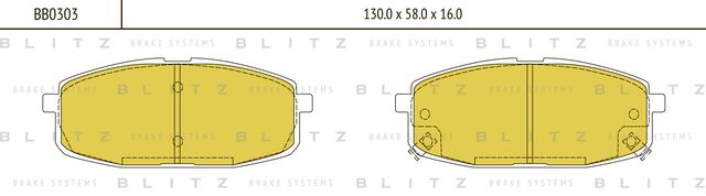 Колодки тормозные KIA CARENS/CERATO 02- перед. (Blitz). Артикул BB0303