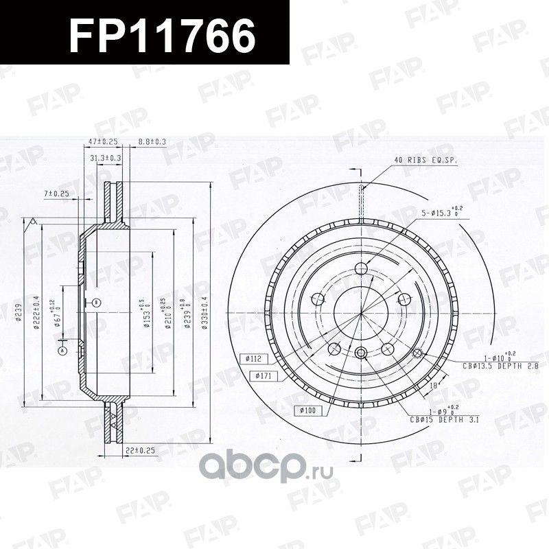 Тормозной диск FP11766 (FAP). Артикул FP11766
