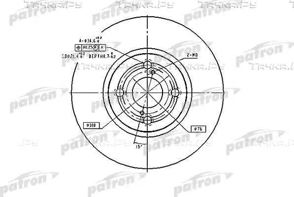Тормозной диск Patron передний для Toyota Corolla E120, E130 2001-2007. Артикул PBD9559