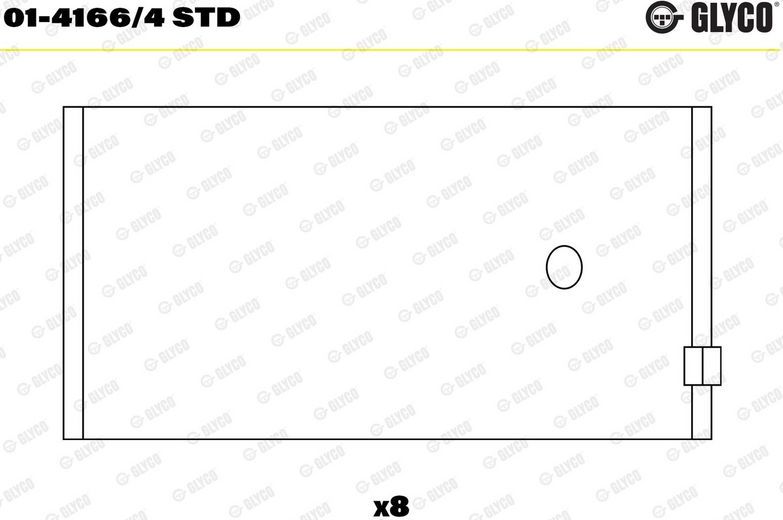 Вкладыши шатунные Glyco для Ford Transit Torneo V 1994-2000. Артикул 01-4166/4 STD