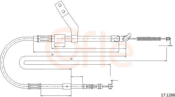 Трос ручника (тросик ручного тормоза) Cofle. Артикул 92.17.1288