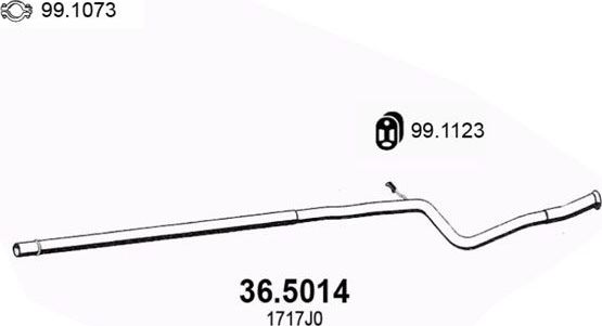 Глушитель (средняя часть) Asso. Артикул 36.5014