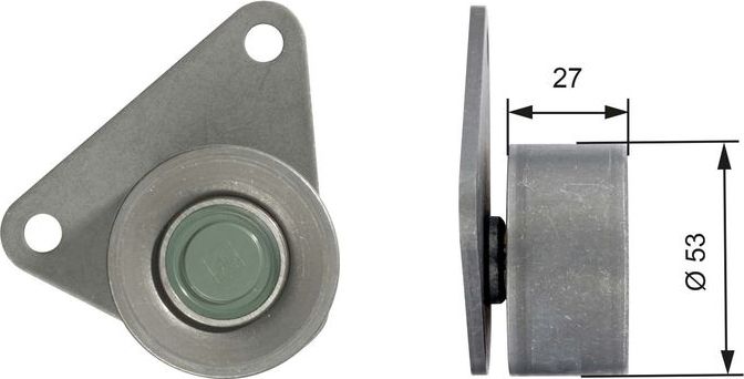 Направляющий (ведущий) ролик ремня ГРМ Gates (Металл). Артикул T42097