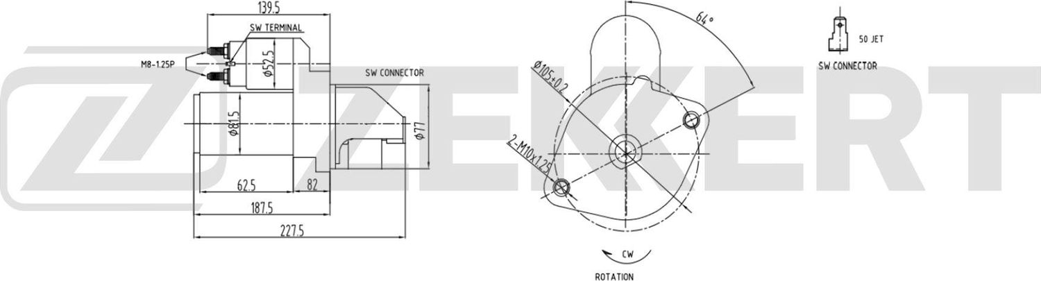 Стартер Zekkert. Артикул AN-1066