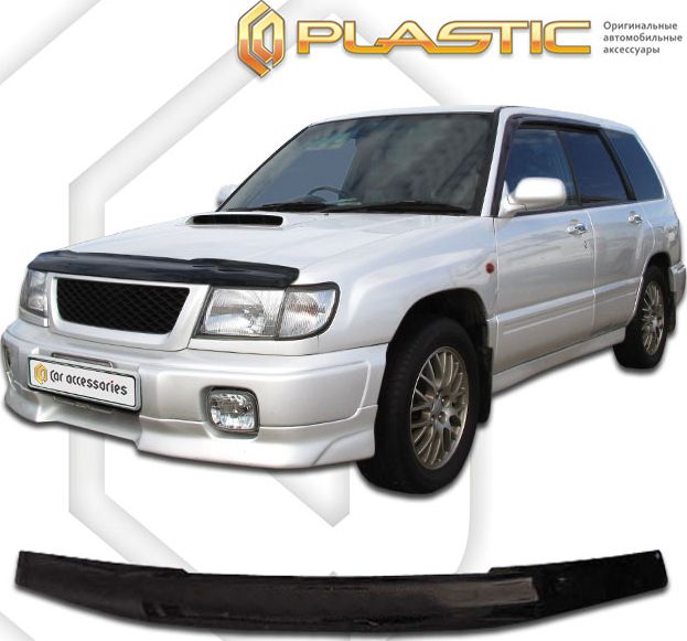 Дефлекторы СА Пластик для капота (Classic черный) Subaru Forester SF5 1997-2000. Артикул 2010010100094