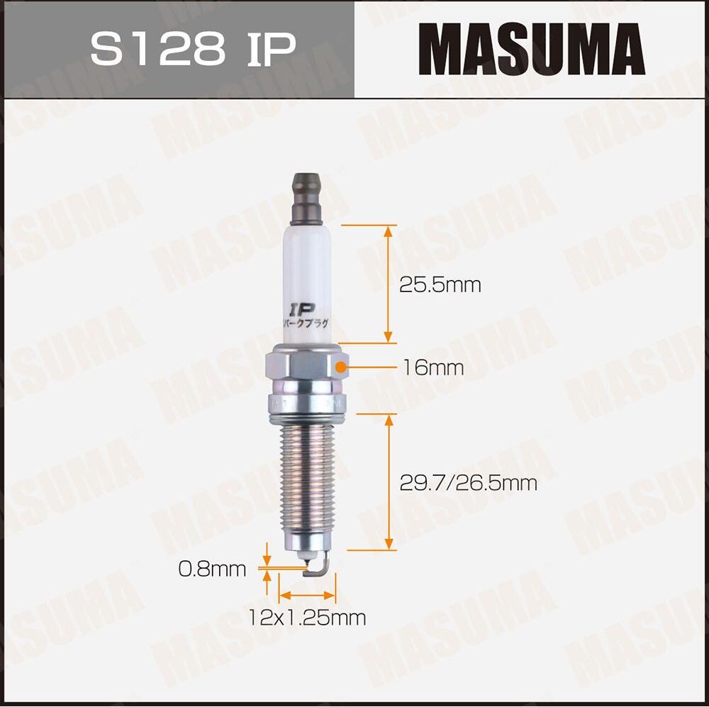 Свеча зажигания MASUMA IRIDIUM+PLATINUM (ILZKR8A). Артикул S128IP