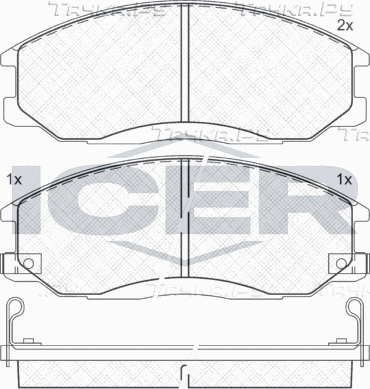 Тормозные колодки Icer передние для Hyundai XG I 1998-2005. Артикул 181372