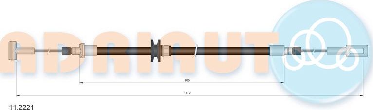 Трос ручника (тросик ручного тормоза) Adriauto. Артикул 11.2221