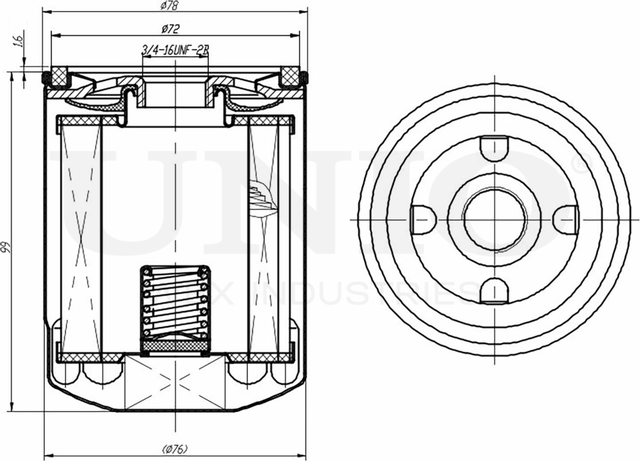 Фильтр масляный (Unio). Артикул FLT-20019