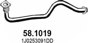 Глушитель (труба приемная) Asso передний для SEAT Leon I 1999-2006. Артикул 58.1019